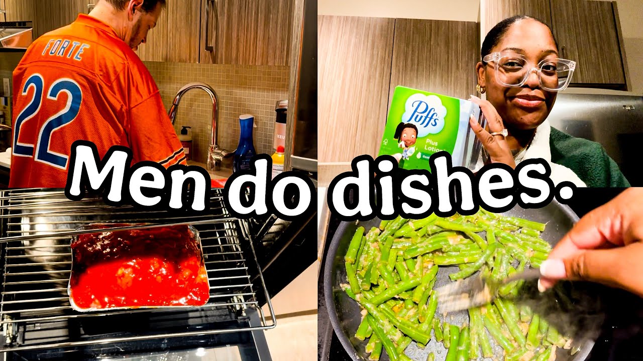 VLOG: $150 grocery haul + making meatloaf AND MEN DO DISHES 👏🏾 