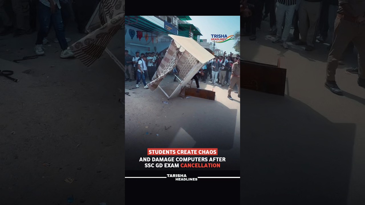 Chaos Erupts After SSC GD Exam Cancellation, Computers Damaged During Protest