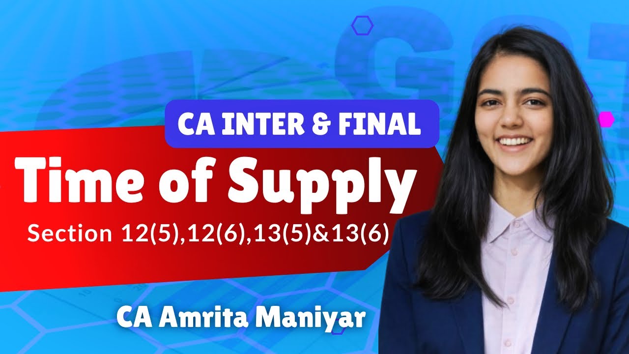 Time of Supply under GST | Sec 12(5), 12(6), 13(5) & 13(6) | CA Inter & Final | Jan/May 2026