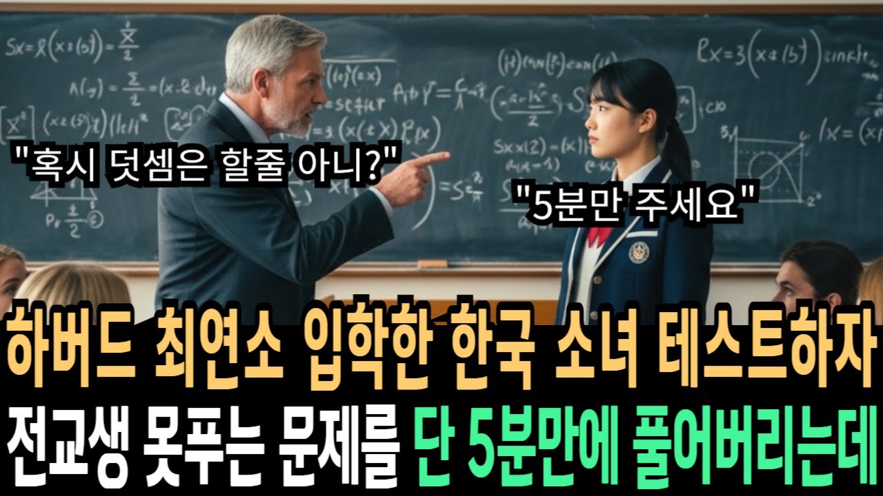 하버드 최연소 입학한 한국 소녀 망신주려 테스트하자 전교생 못푸는 문제를 단 5분만에 풀어버리는데 | 오디오북 | 라디오 사연