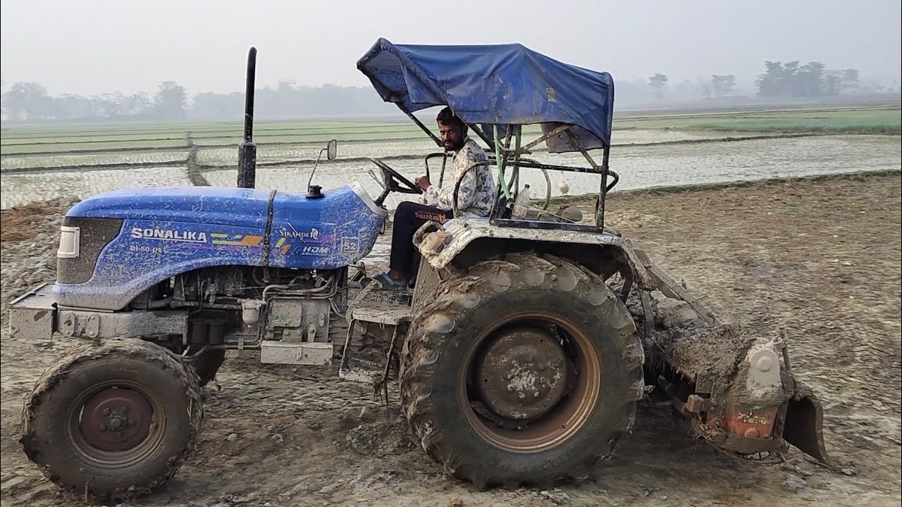 Tractor working with rotavator | Sonalika rx 50