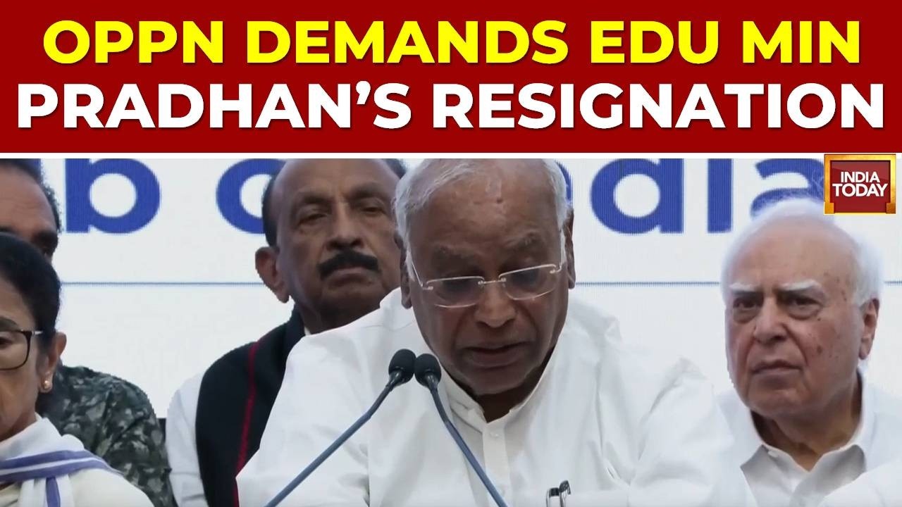 OPPN PC: Mallikarjun Kharge Demands Dharmendra Pradhan's Resignation, Flags Poll Fairness To CJI