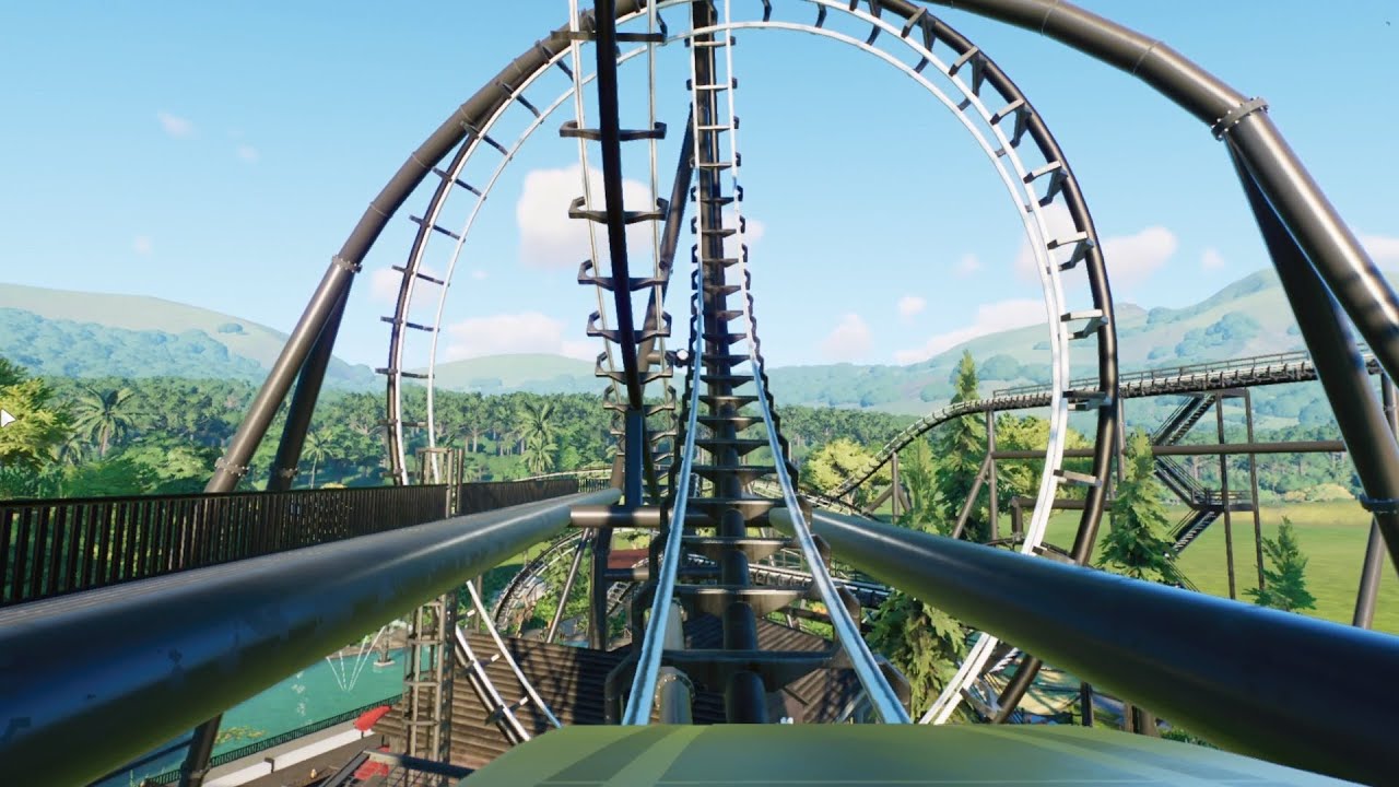 Steel Thunder Vekoma Coaster Onride Planet Coaster 2 (made by Fletcher931) [POV]