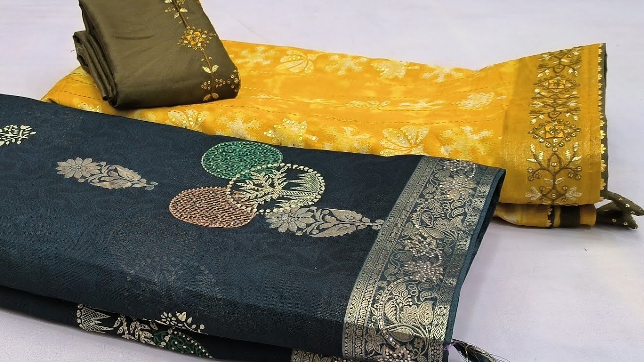 New Fancy Blouse Sarees|Georgette Sarees|Jaipuri Sarees#newsarees #sareecollection 