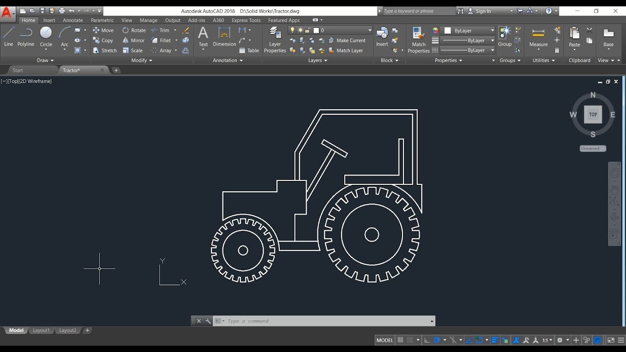 AutoCAD Tutorial - How to Make Tractor