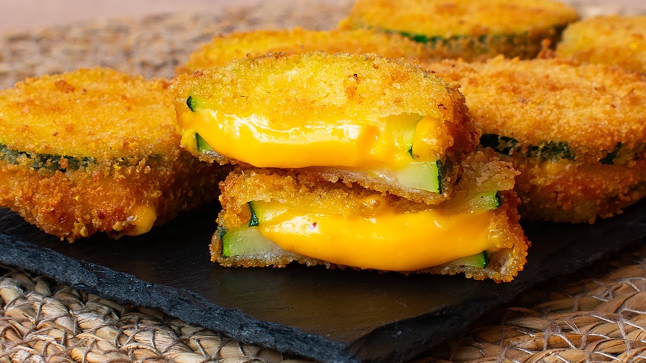 Bocados de calabacín rellenos de queso, un aperitivo muy fácil y rico