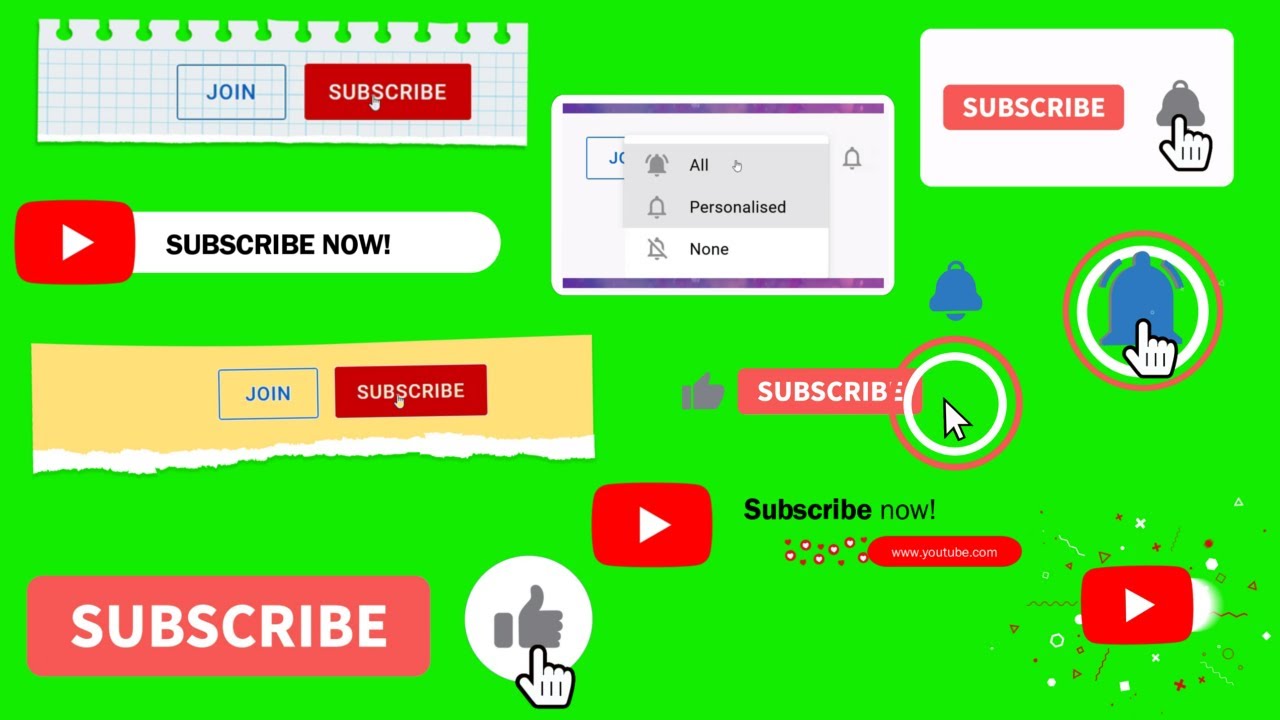 Subscribe Green Screen Aesthetic (4K + Download Link / No Copyright)
