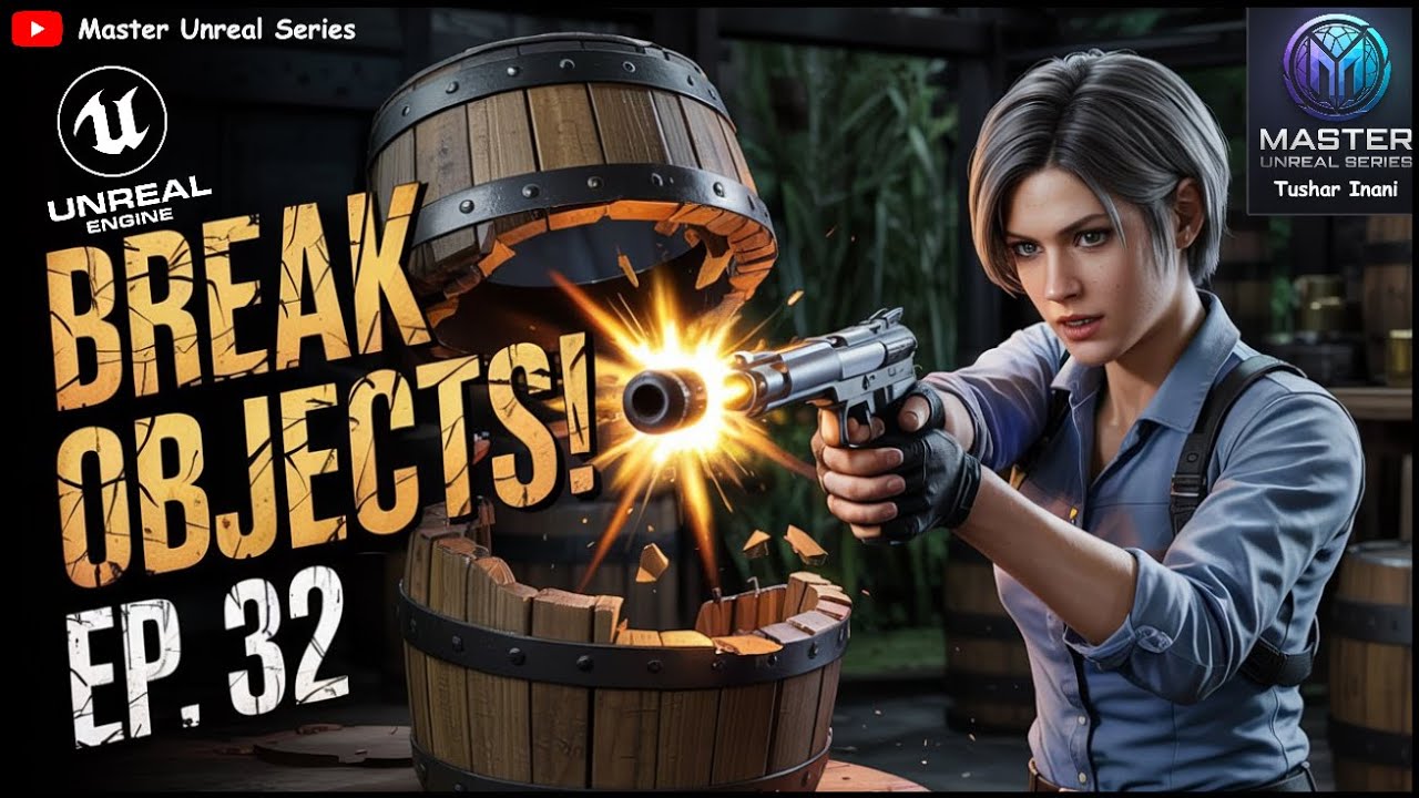 🔥 Destroyable Meshes in Unreal Engine 5 | Break Barrels & Objects with Bullets | Master Unreal Ep 32