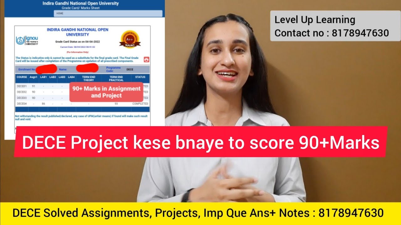 DECE Project 90+ marks kese laye | Level Up Learning Simran Gumber