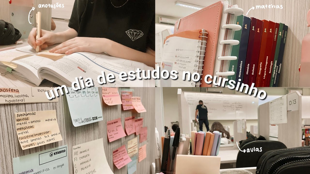 study vlog | um dia no cursinho comigo 💗