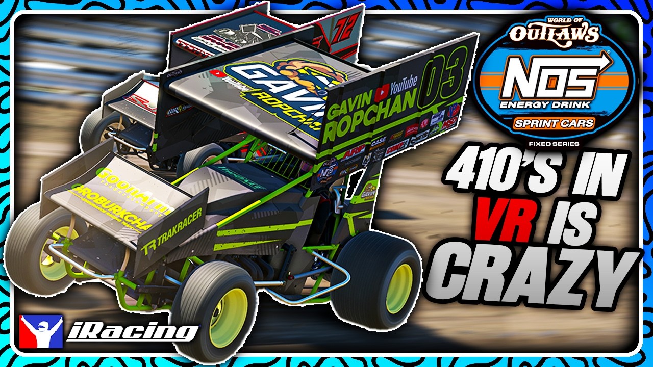 Гоночный автомобиль WoO 410 Sprint Car на трассе в Ноксвилле | iRacing Dirt