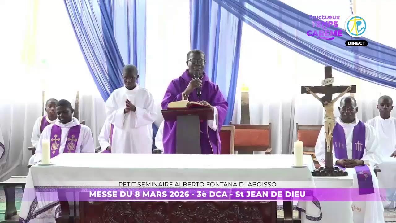 Messe du 8 mars 2026 en direct du petit séminaire Alberto Fontana d'Aboisso