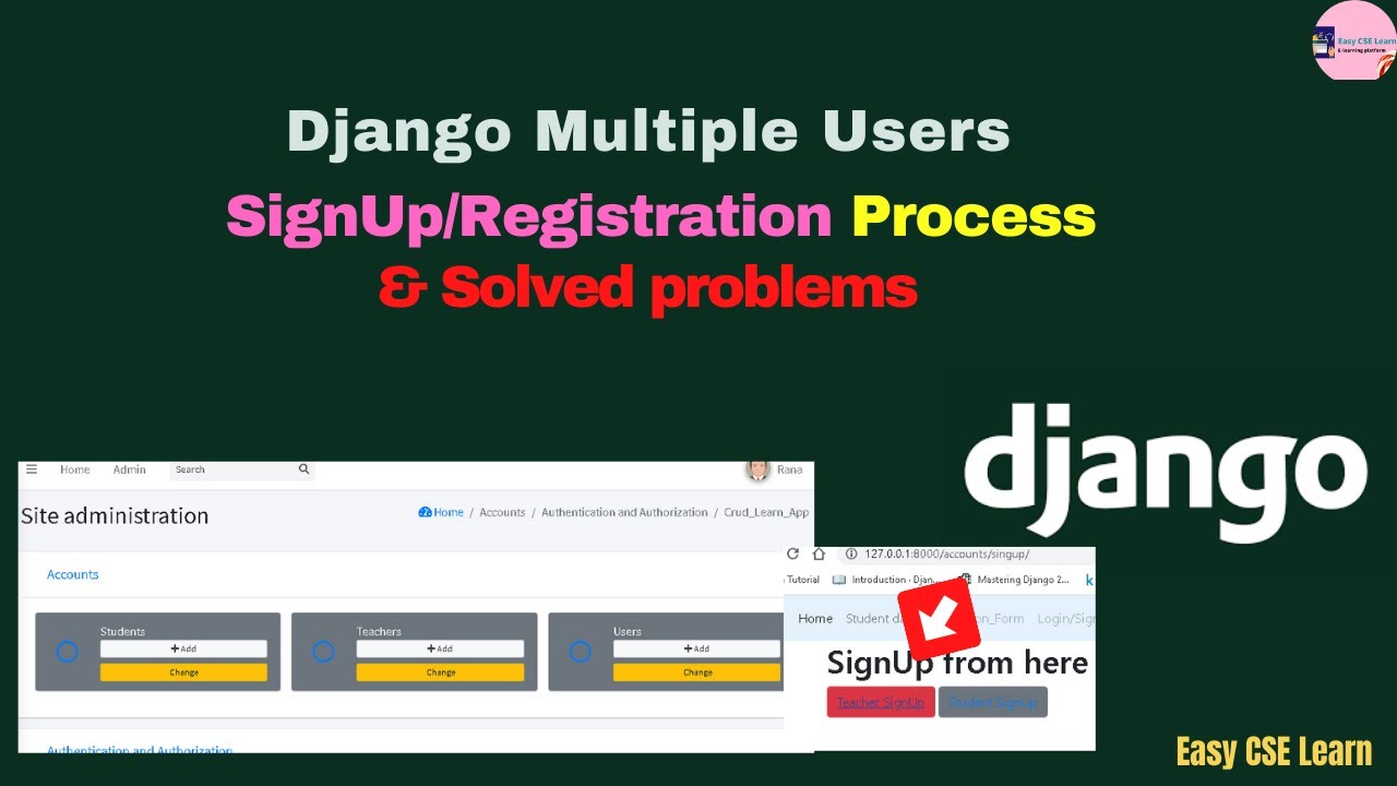 Django Multiple Users signup/registration  & solved problems