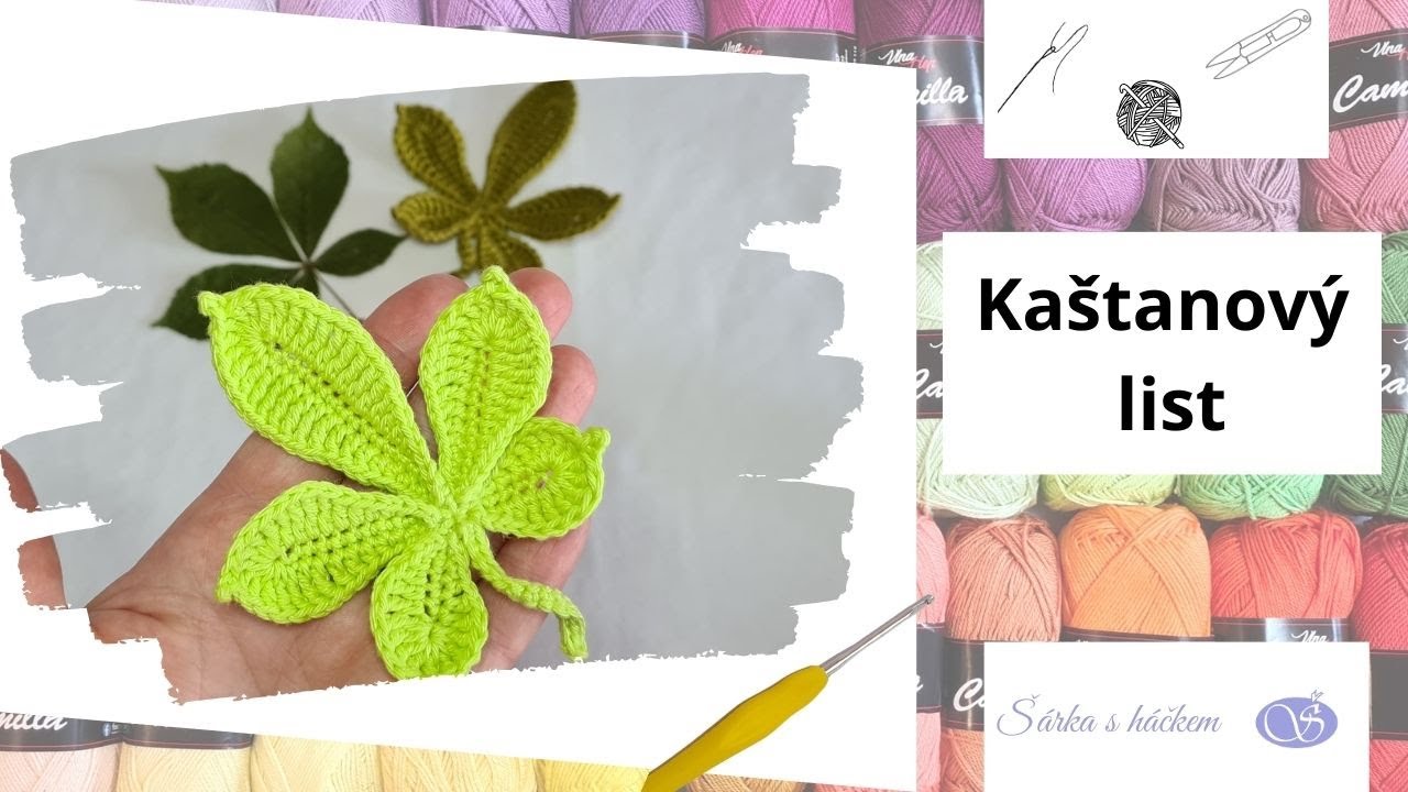 Háčkovaný kaštanový list