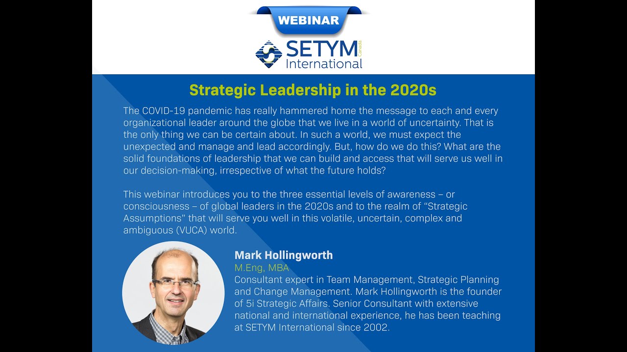SETYM Webinar: Strategic Leadership in the 2020s with Mark Hollingworth