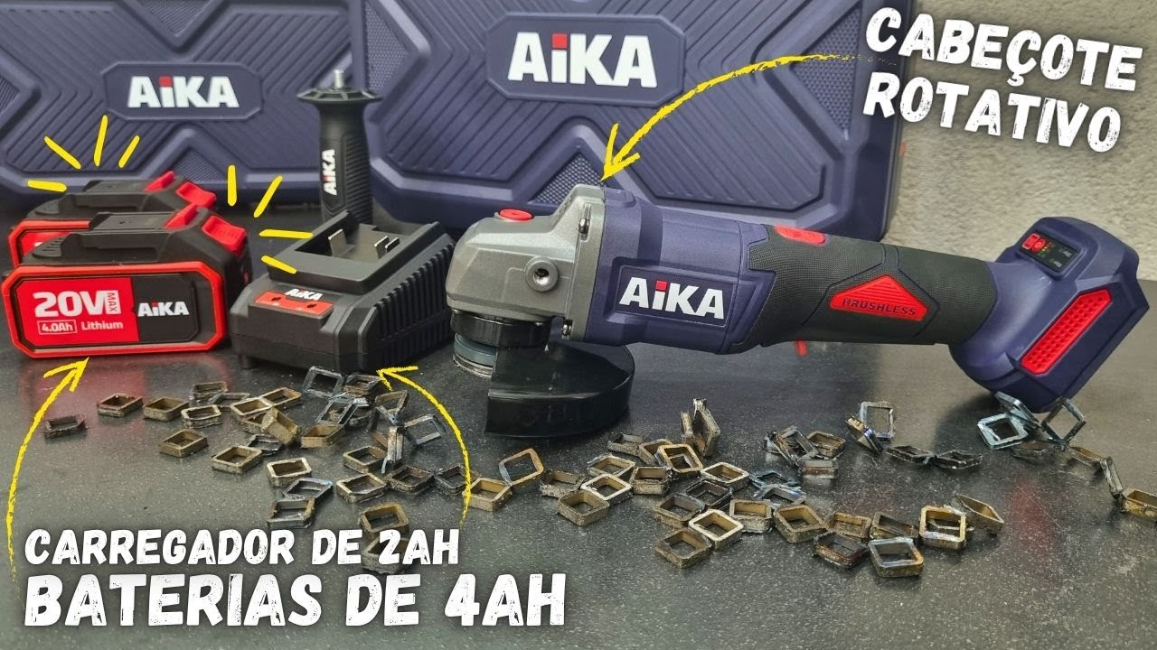 Esmerilhadeira a Bateria AIKA AD-G115B com Cabeçote Giratório e Brushless