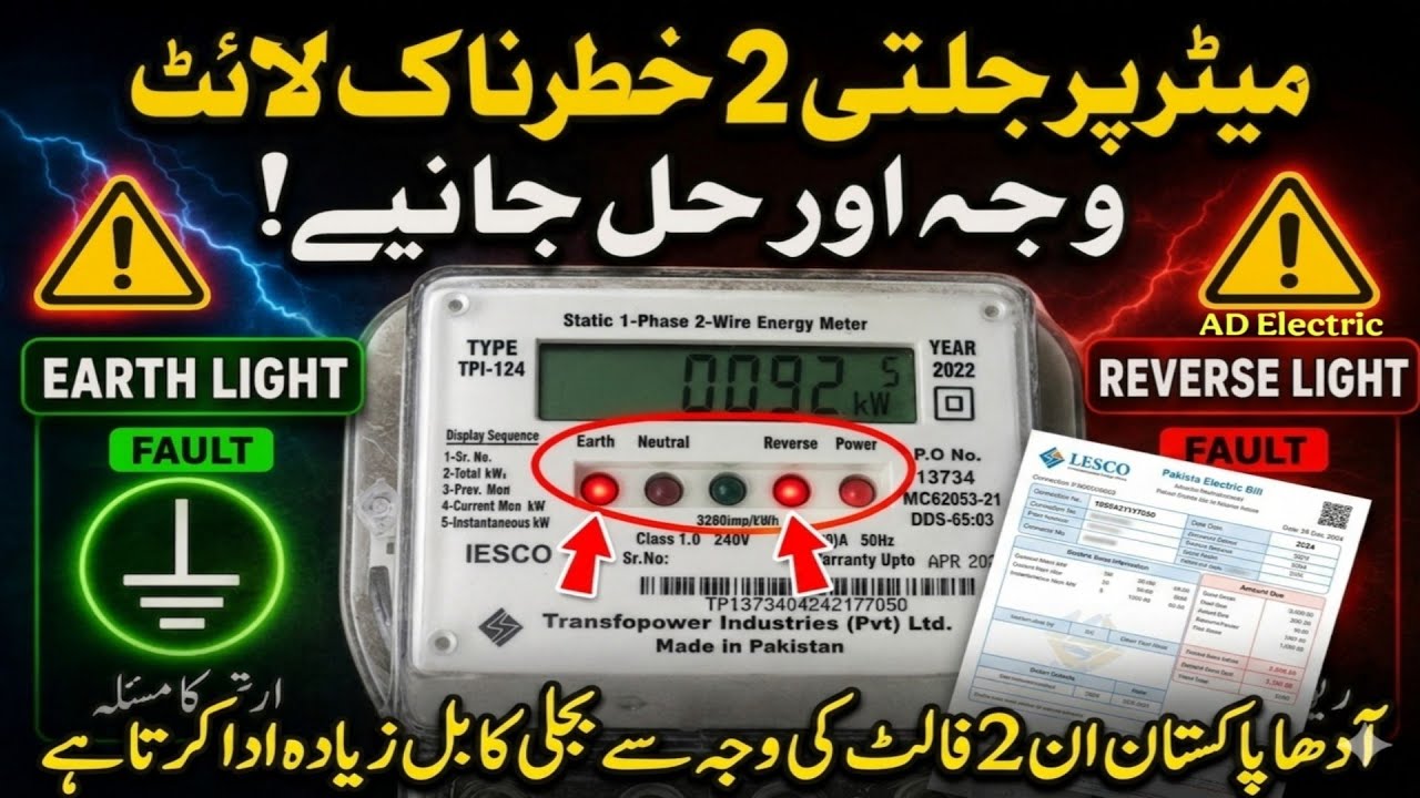 Reduce Electricity Bill Due To Common Neutral and Earth Light Fault | Energy Meter Lights Warning