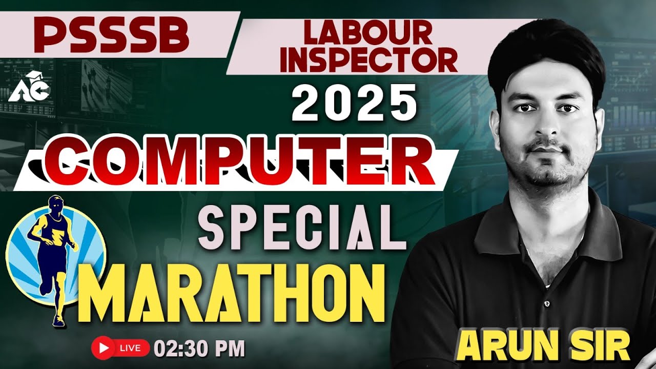 PSSSB Labour Inspector 2025 | Computer Special Marathon | By Arun Sir
