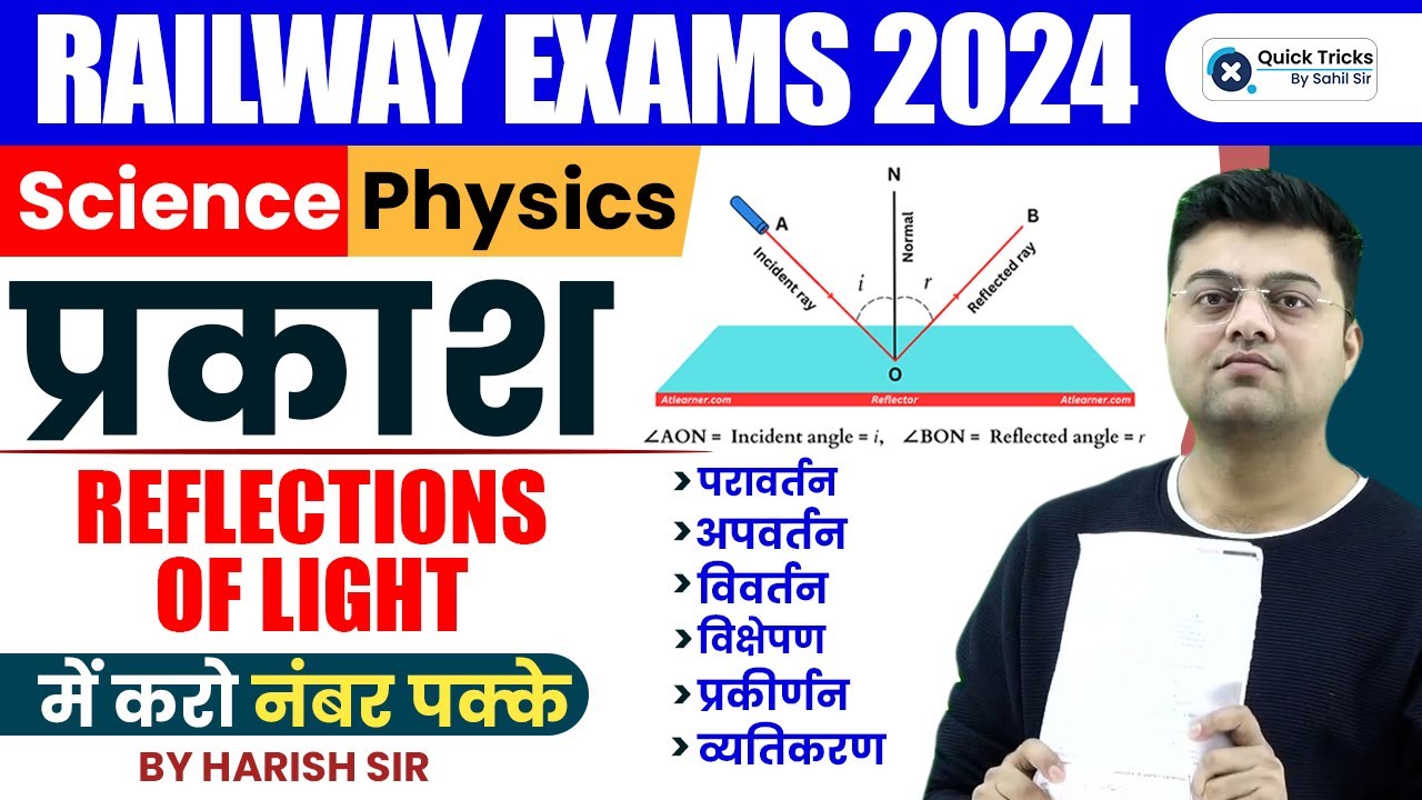Railway Physics Class | Reflection Light in Physics for All Railway Exams 2024 | Harish Tiwari Sir
