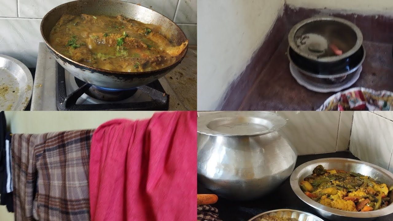 উপোস করা বাসন গুলি কলের নিচে জল দিয়ে ভিজিয়ে রাখলাম।//ভোলা মাছের কষা করলাম।# runa family#