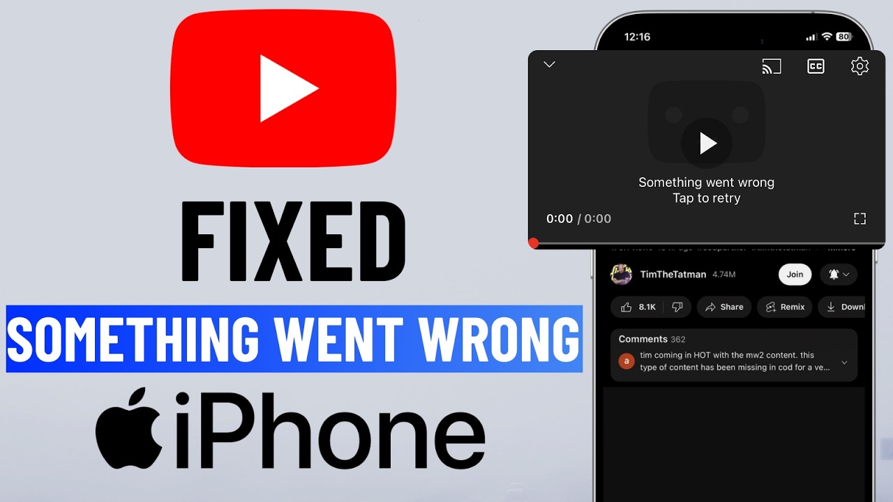 [FIXED] YouTube Something Went Wrong Error on iPhone (2025)