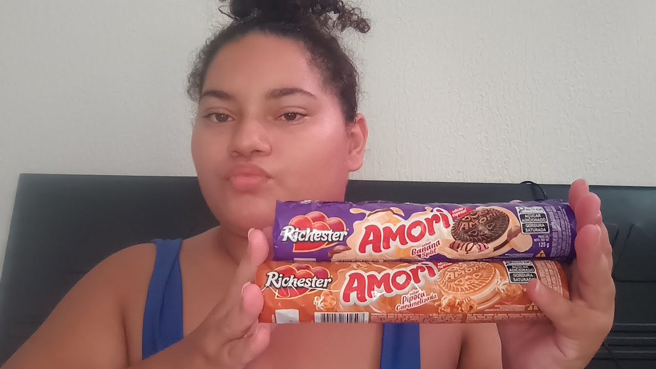 MARIA EXPERIMENTA: BISCOITO RECHEADO SABOR BANANA SPLIT E SABOR PIPOCA CARAMELIZADA DA #richester 