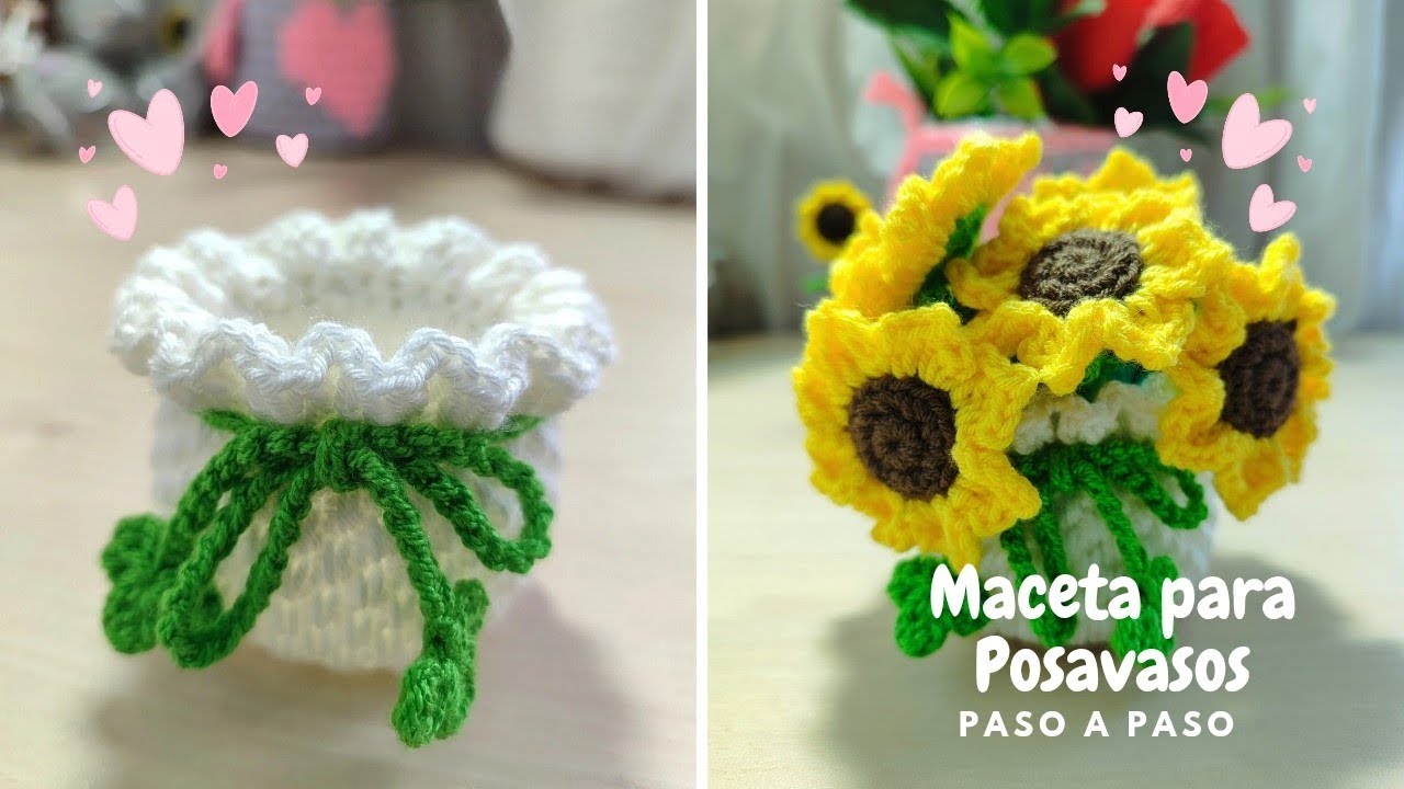 Maceta para Posavasos🌷🌻- Tutorial Paso a Paso.