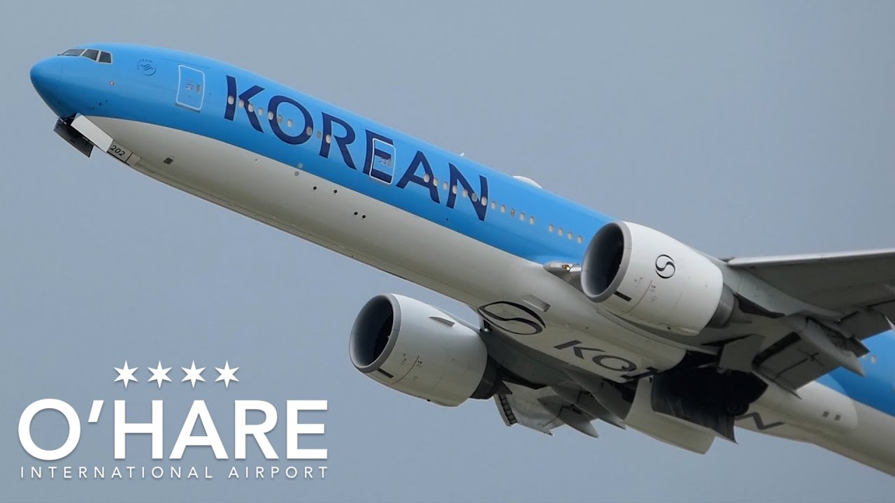 Chicago O'Hare Planespotting: Korean Air NEW LIVERY 777-300ER!