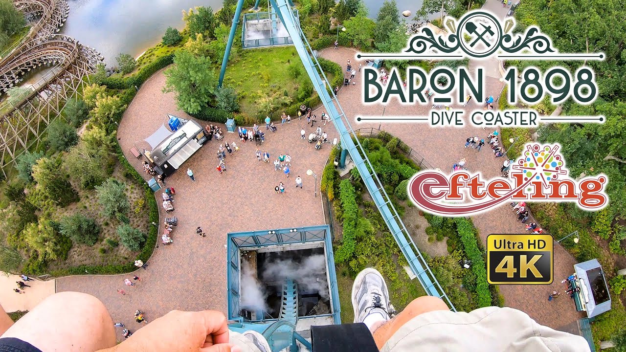 2019 Baron 1898 Roller Coaster On Ride Front Row Ultra HD 4K POV with Queue Efteling Netherlands