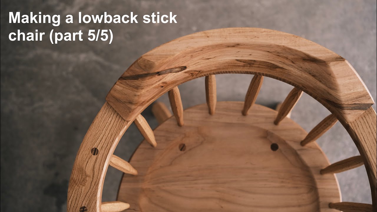 Building a lowback stick chair part 5 -finishing the armbow, seat saddling, and completing the chair