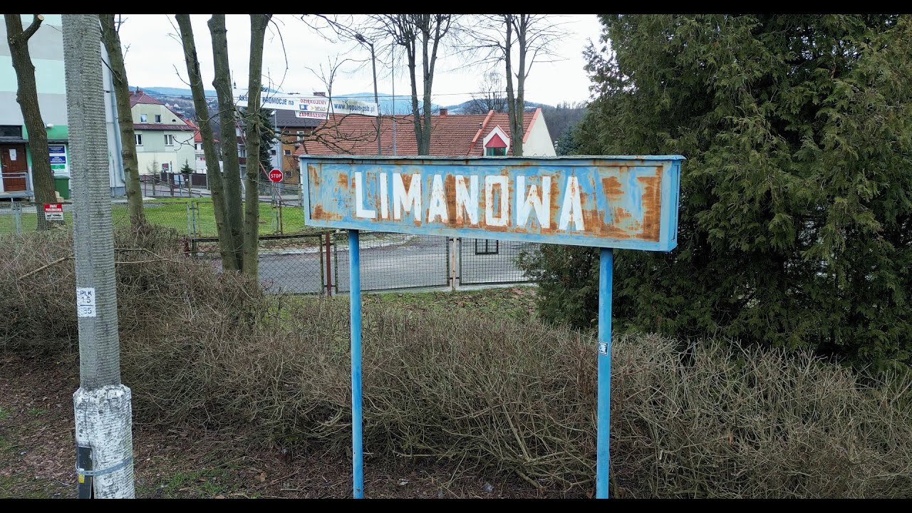Modernizacja linii kolejowej 104 - stacja Limanowa przed rozpoczęciem prac (03.02.2024)