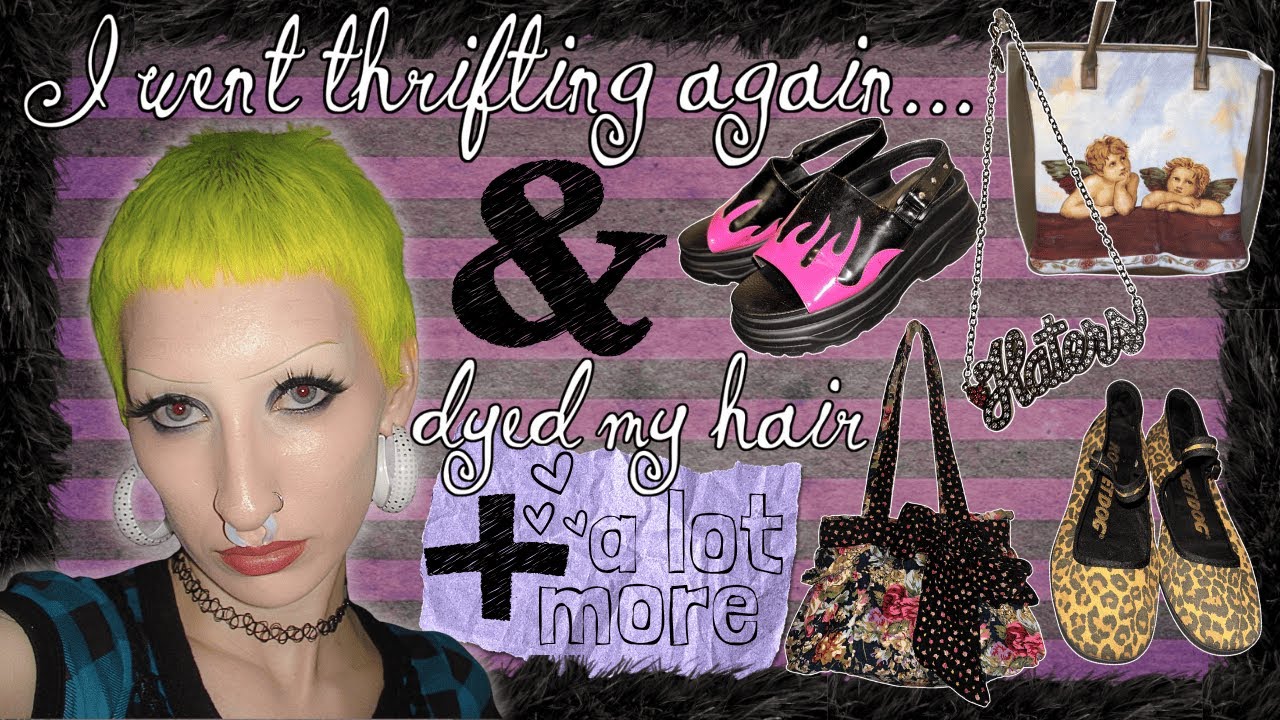 I went thrifting again...and dyed my hair neon yellow (vlog + empty house tour & thrift haul)