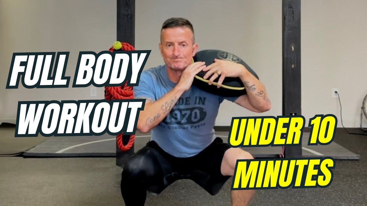Full Body Sandbag Workout for Men 40+ | Under 10 Minutes | Push, Pull, Lift & Squat