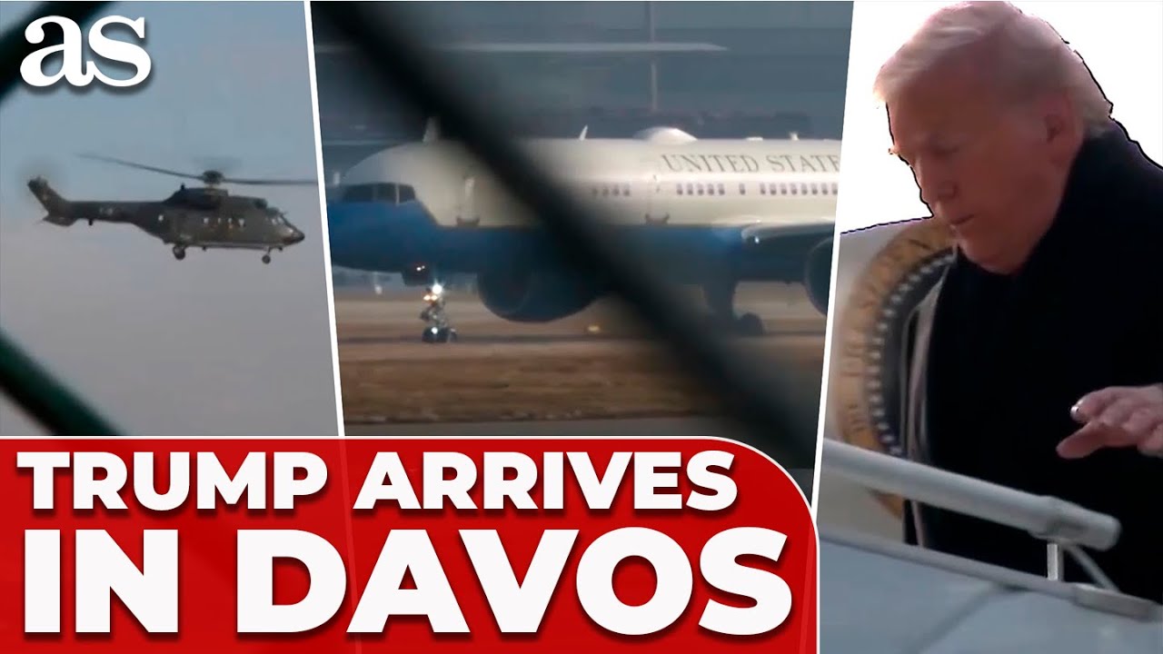 TRUMP lands in SWITZERLAND and FLIES to DAVOS by HELICOPTER after Air Force One Technical Issues