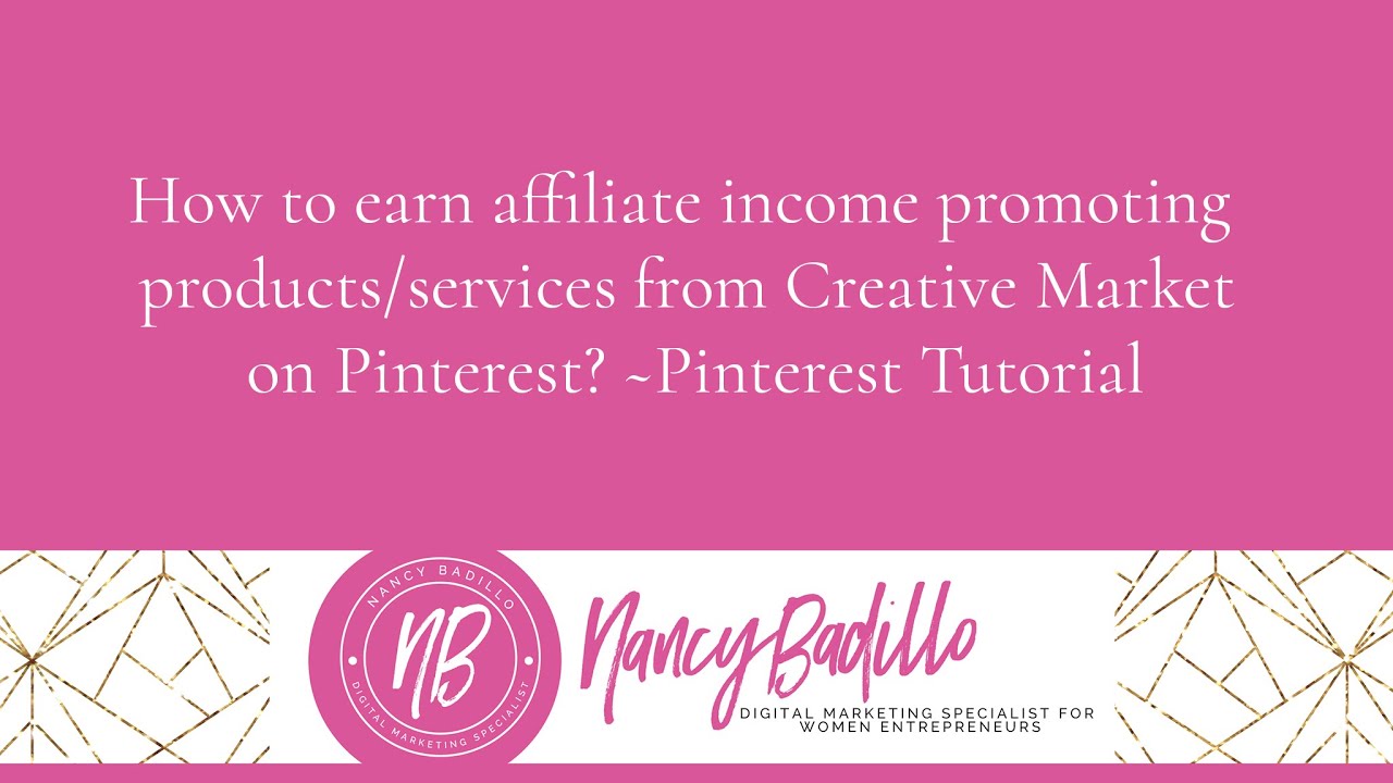 How to earn affiliate income promoting products from Creative Market on Pinterest?