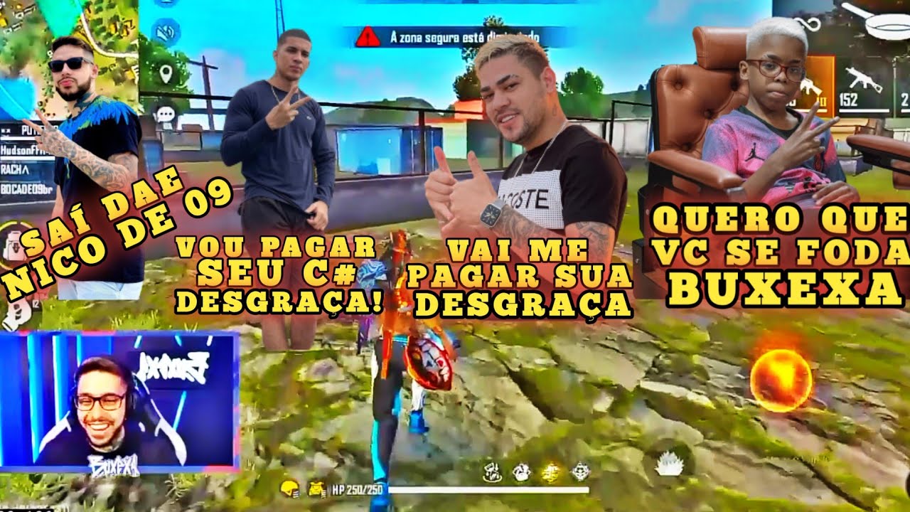 BUXEXA, BOCA DE 09, HUDSON AMORIM E RACHA BRIGANDO NO FREE FIRE!
