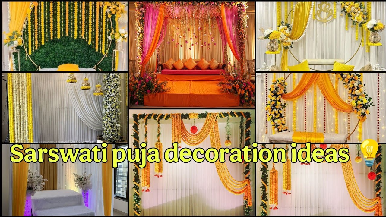 saraswati puja decoration ideas || simple decoration ideas for saraswati puja || saraswati puja
