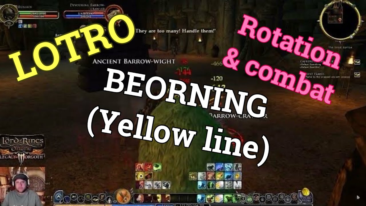 LOTRO: BEORNING (yellow line) rotation and combat