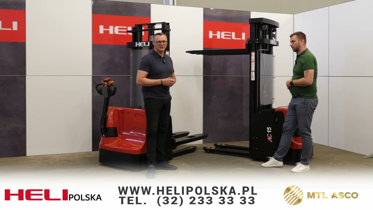 W&oacute;zki podnośnikowe paletowe HELI typu stacker o udźwigu 1.5T oraz 2T