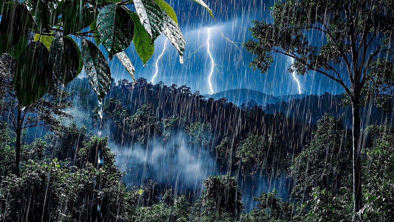 Heavy Rain Sounds in the Deep Forest | Natural Sounds for Relaxing Sleep, Stress Relief & Meditation
