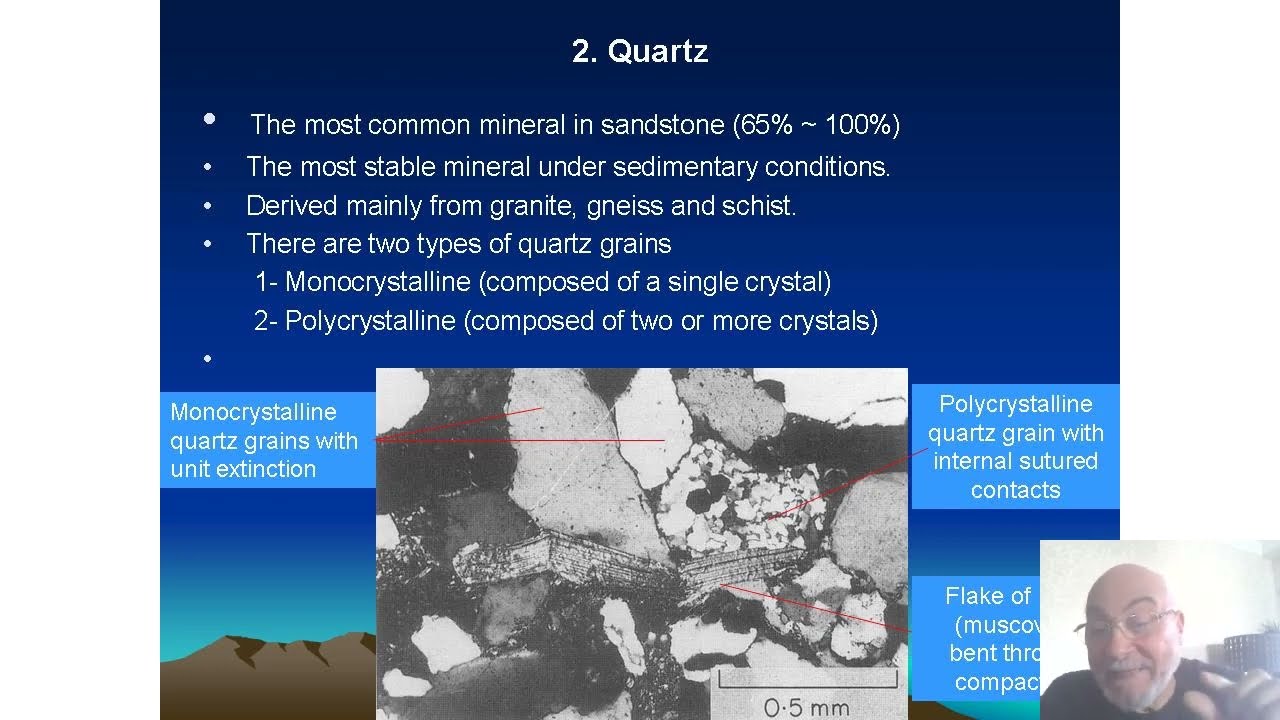 Sedimentation and sedimentary rocks (petrology of sandstone)