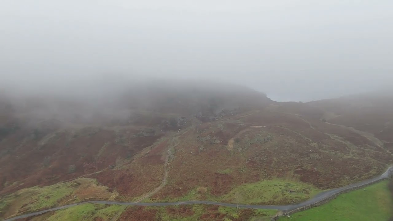 A misty flight near the village of Elterwater in Cumbria 