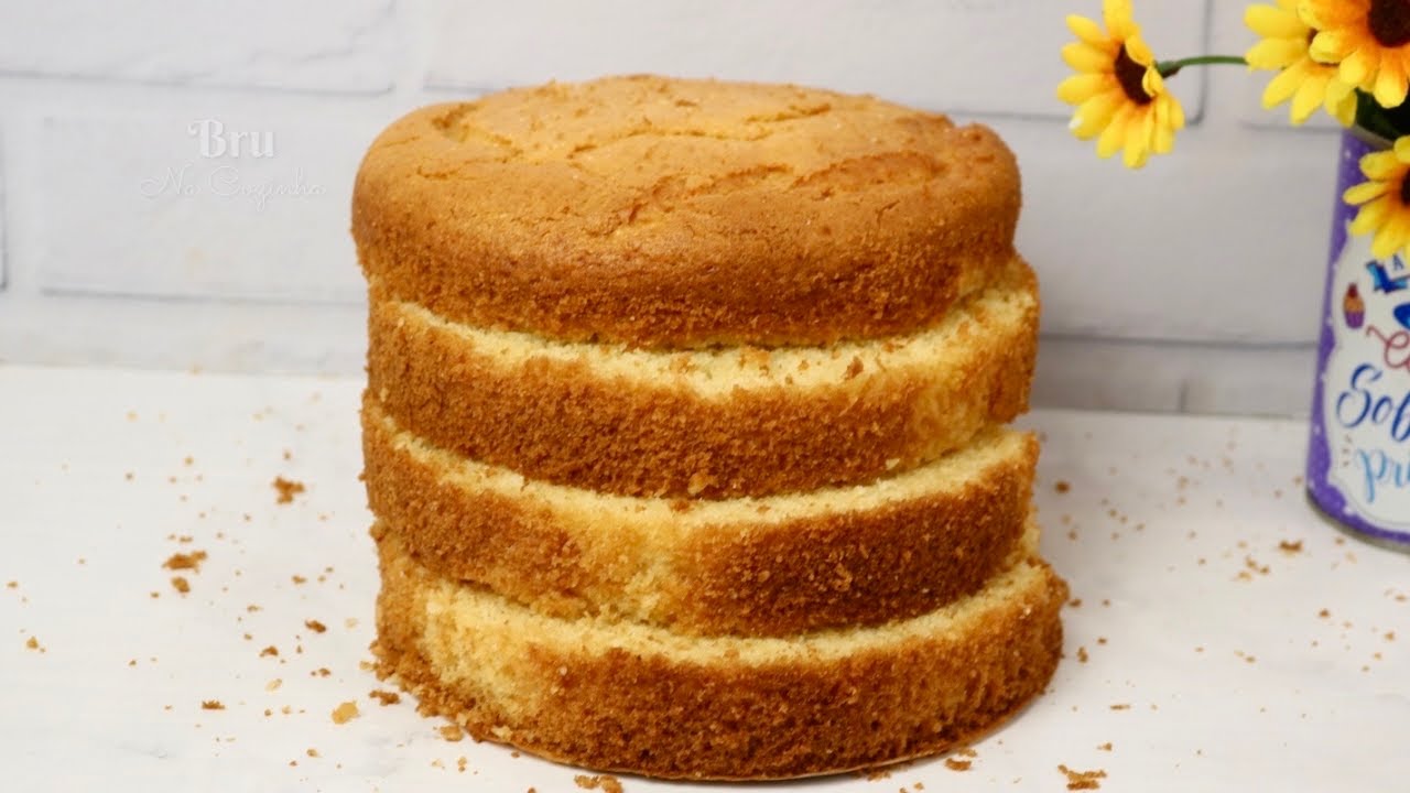 MASSA CHIFFON DE LIQUIDIFICADOR PARA FORMA 15x10 - MASSA PARA UM BOLO DE ATÉ 2.5kg | Bru na Cozinha