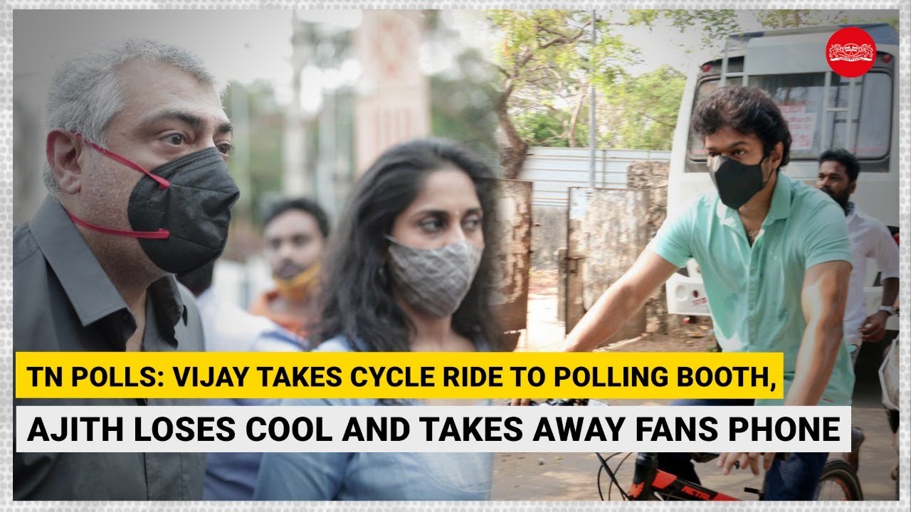 Ajith&rsquo;s mask and phone grabbing stunt, Vijay&rsquo;s cycle set social media abuzz on polling day