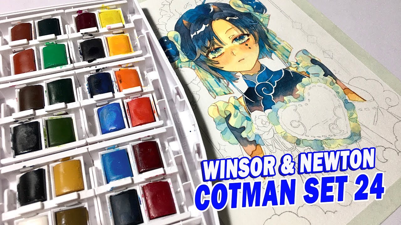 [reviews] Màu nước Winsor & Newton cotman set 24 màu / GA giấy vẽ Happy