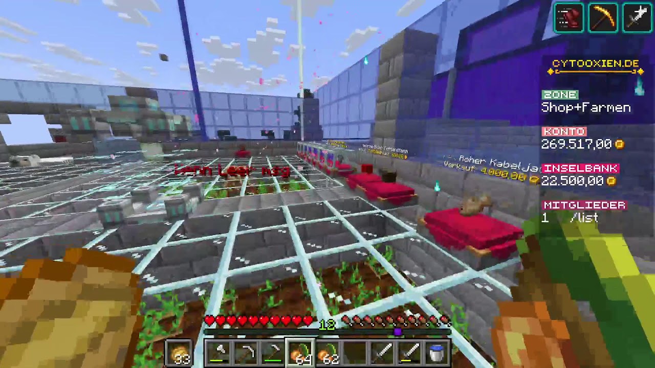 Ich verdiene mir heute ein bisschen was auf Cytooxien Skyblock.
