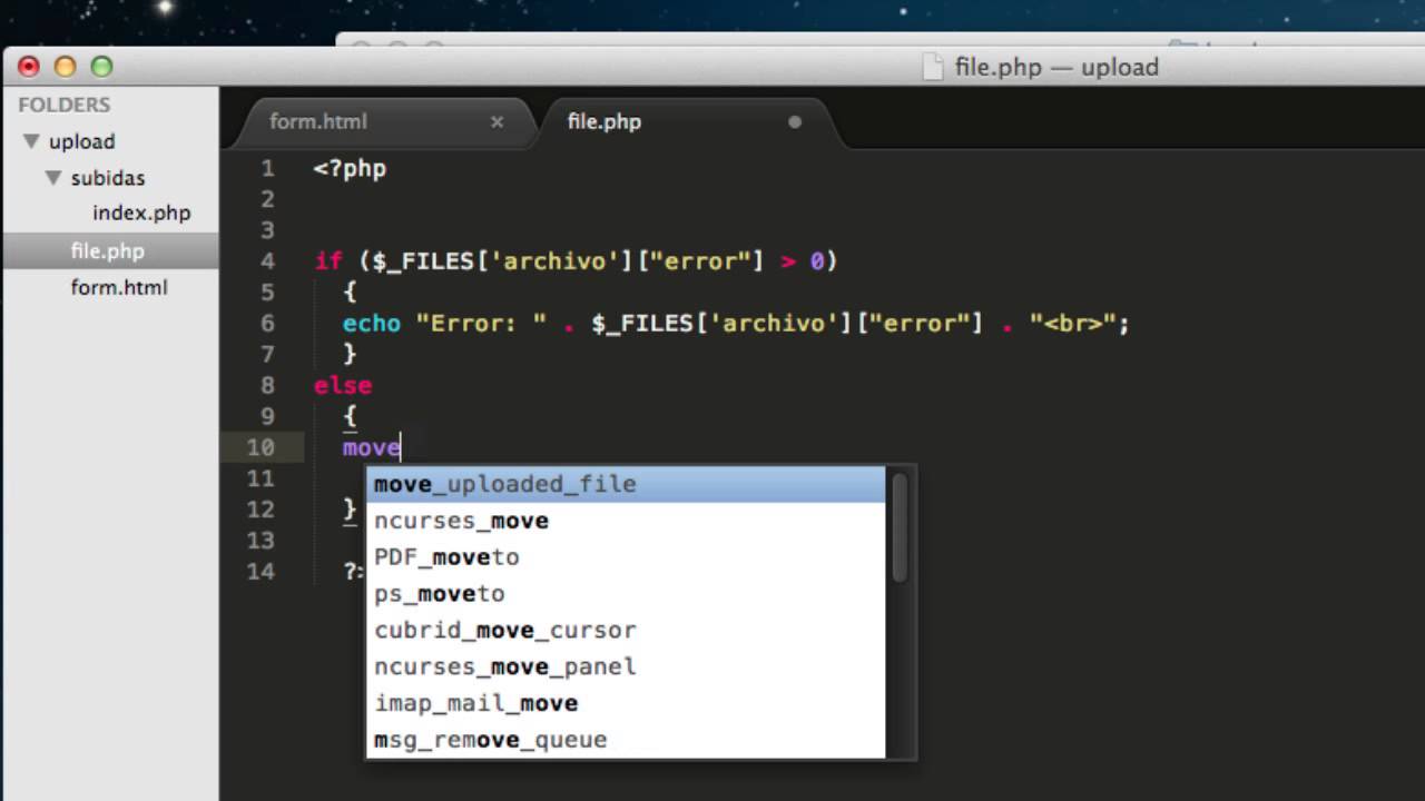 Como subir archivos con PHP - tutorial