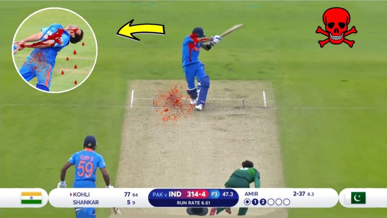 10 Killer & Dangerous Bouncers In Cricket 💀