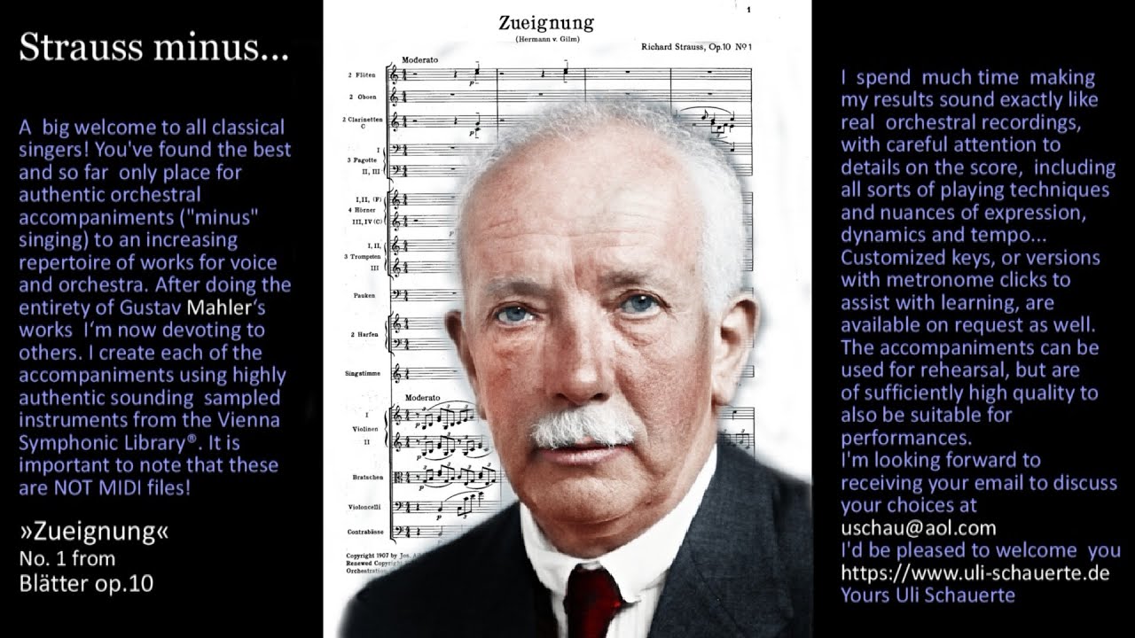 STRAUSS »Zueignung« op.10.1 just orchestra (Uli Schauerte) long excerpt