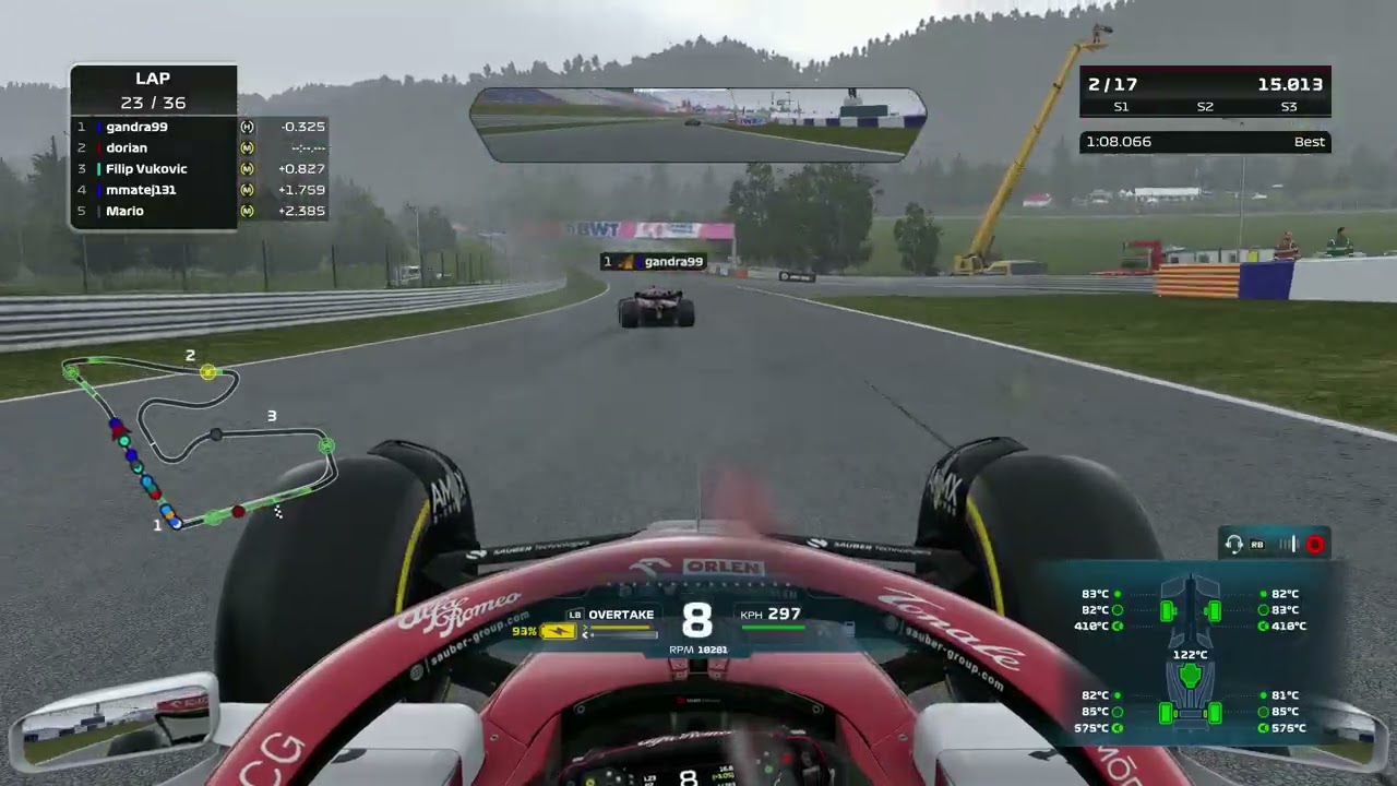 Gandra breaking slipstream.